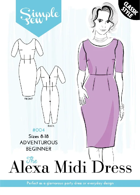 Simple Sew Alexa Midi Dress Trendy Boho Midi Dress