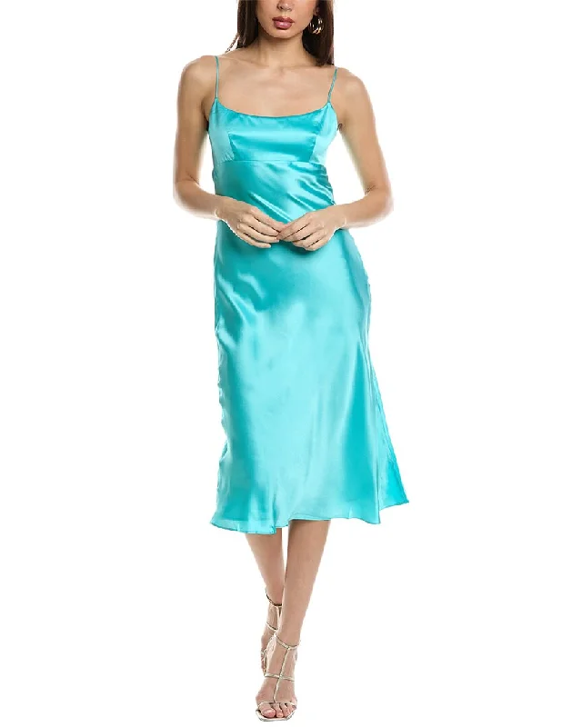 Amanda Uprichard Breeze Silk Midi Dress Elegant Satin Midi Dress