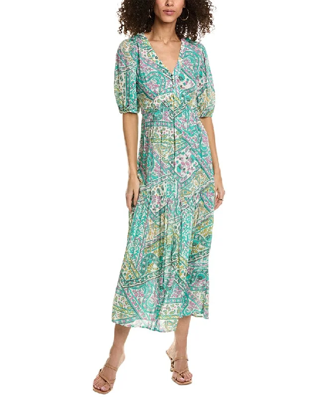 ba&sh Midi Dress Elegant Faux Wrap Midi Dress