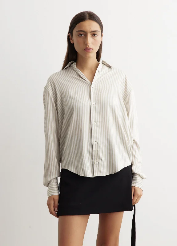 Boxy Fit Shirt Stylish Striped Short Sleeve