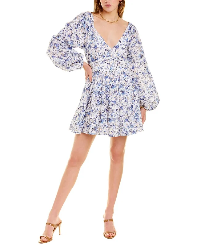 Caroline Constas Long Sleeve Blakely Mini Dress Cozy A-Line Mini Dress