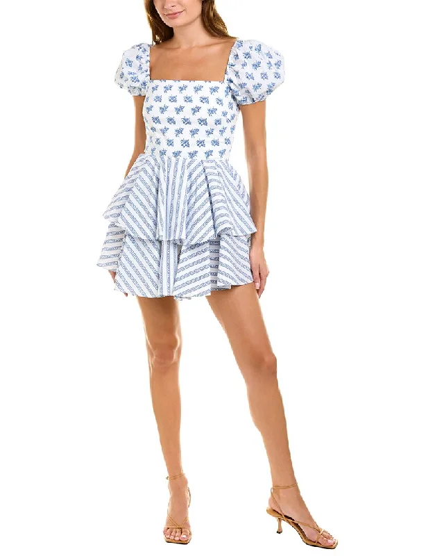 Caroline Constas Louisa Mini Dress Comfortable Fit-and-Flare Mini Dress