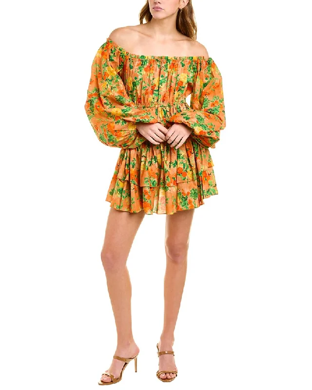 Caroline Constas Sage Mini Dress Elegant Satin Mini Dress