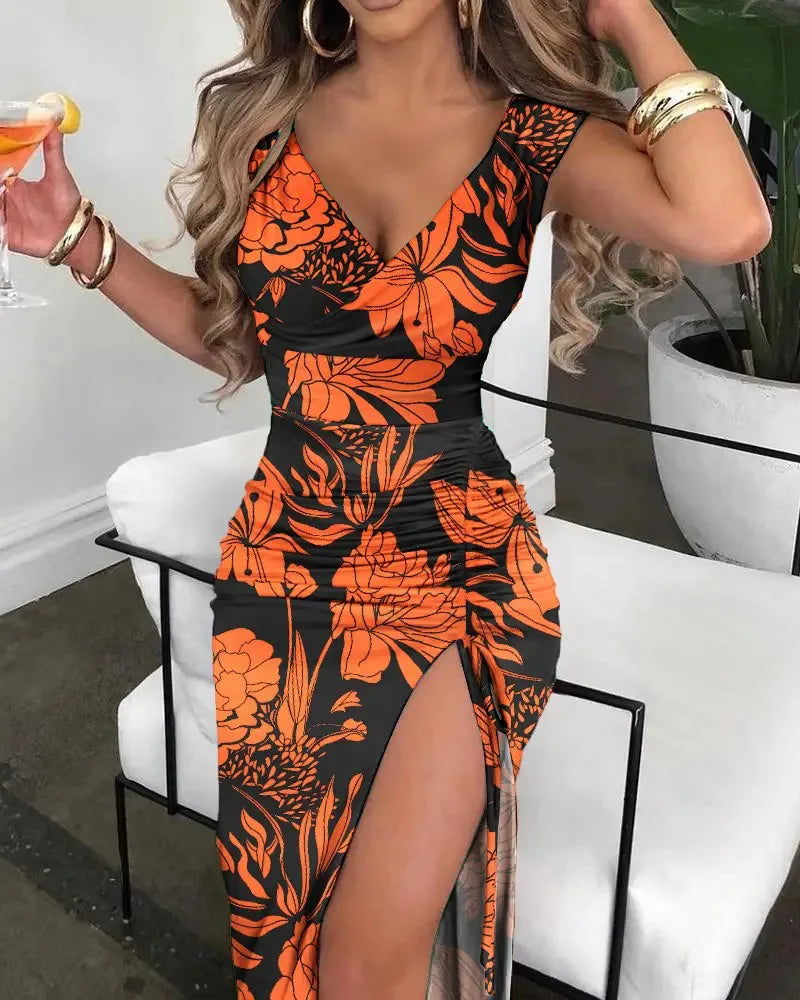 DressBetty - 2024 Elegant Long Evening Split Fashion Midi Dress Stylish Off-Shoulder Ruffle Dress
