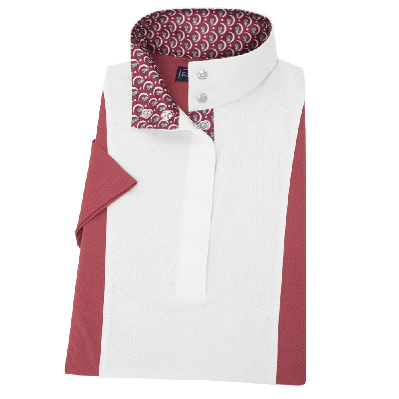 Essex Classics Ladies Luna Hunter Performance Night Owl Burgundy Short Sleeve Show Shirt Casual Button-Down Short Shirt