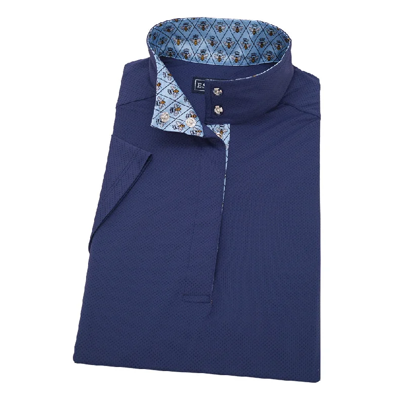 Essex Classics Ladies Queen Bee “Dusk” Navy Jumper Performance Short Sleeve Show Shirt Comfortable Short Sleeve Blouse