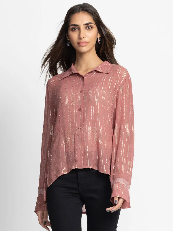 Hazel Shirt Cozy Striped Short Sleeve