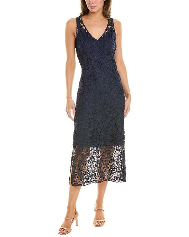 Johnny Was Natalie Midi Dress Stylish Long Sleeve Floral Midi Dress