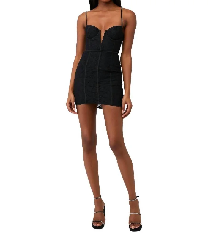 Julia Mini Dress In Black Fashionable A-Line Mini Dress