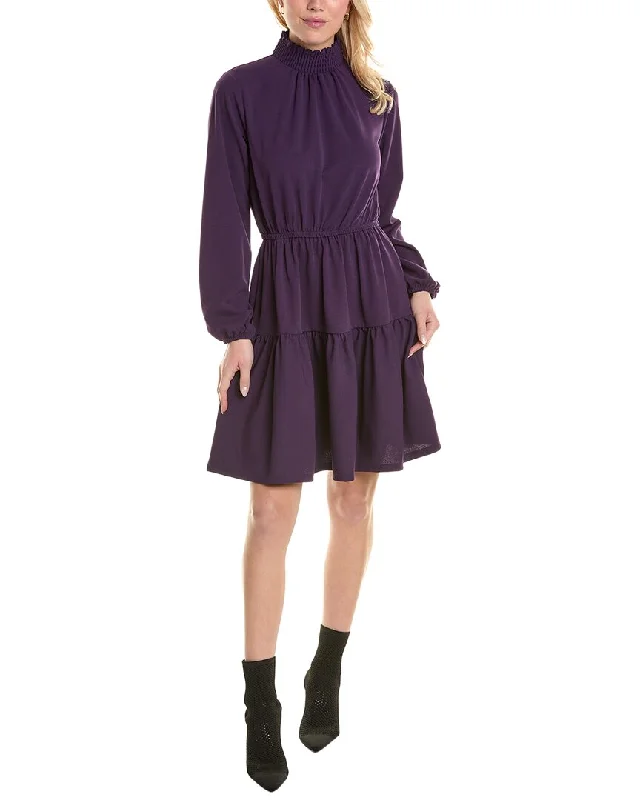 Leota Moss Crepe Mini Dress Trendy Mini Dress with Belt