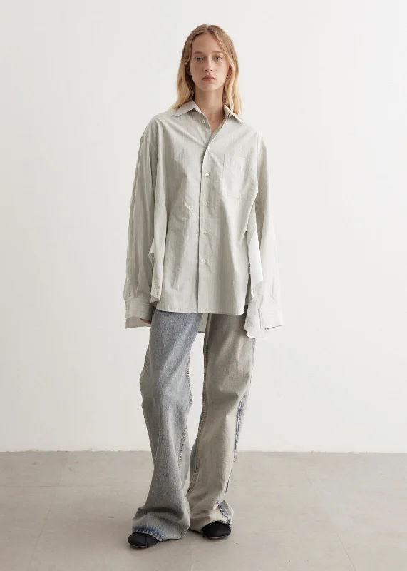 Long-Sleeved Shirt Elegant Draped Short Shirt