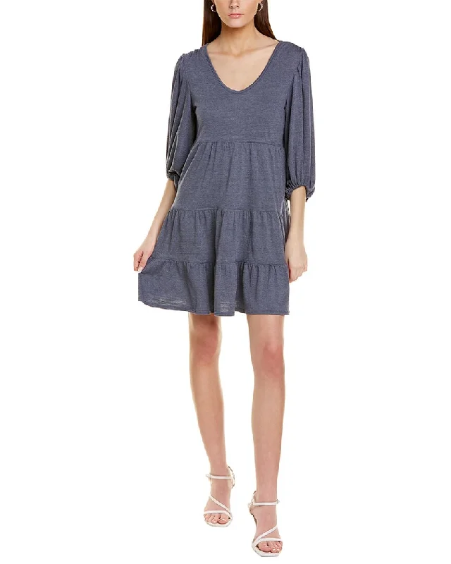 Max Studio Crinkled Jersey Mini Dress Cozy Cotton Mini Dress