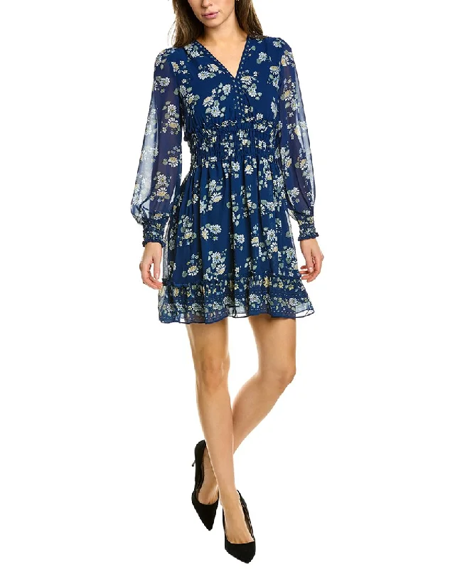 Max Studio Smocked Mini Dress Chic Tropical Mini Dress