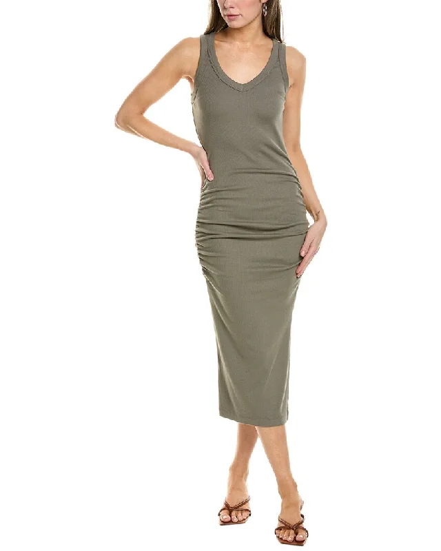 Michael Stars Lori Midi Dress Cozy Spaghetti Strap Midi Dress