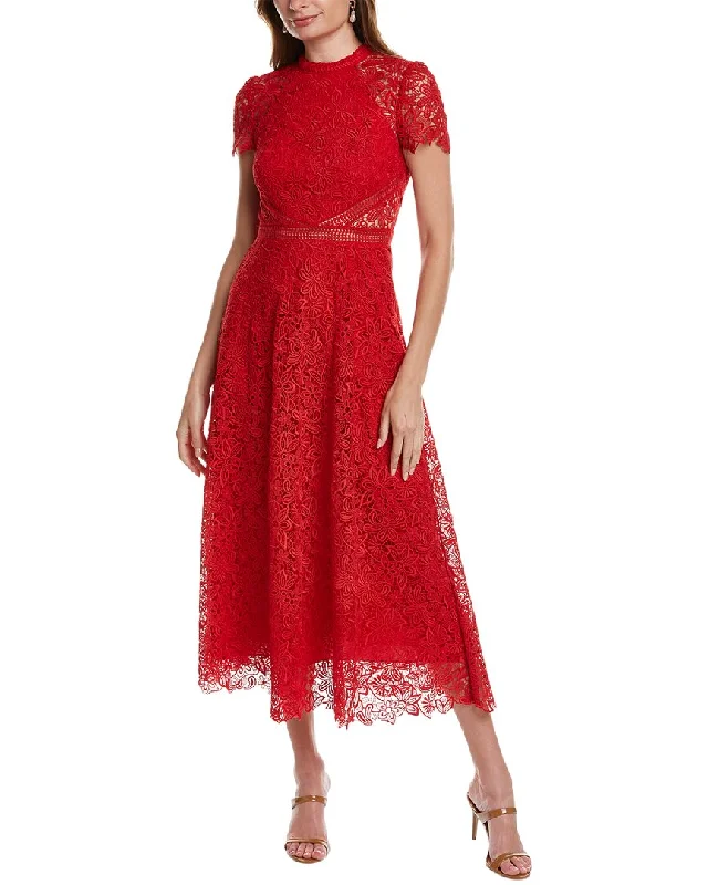 ML Monique Lhuillier Lace Midi Dress Comfortable Casual Midi Dress