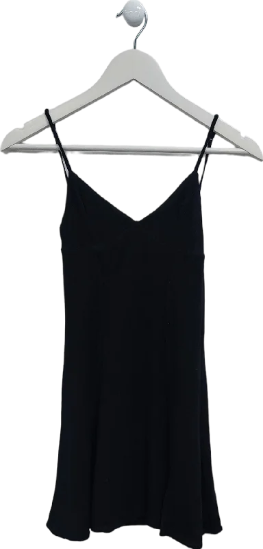 Oh Polly Black Swing Mini Dress UK 6 Trendy Button-Detail Mini Dress