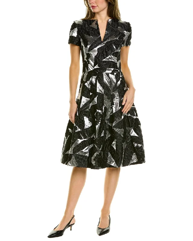 Oscar de la Renta Jacquard Silk-Blend Mini Dress Classic White Mini Dress