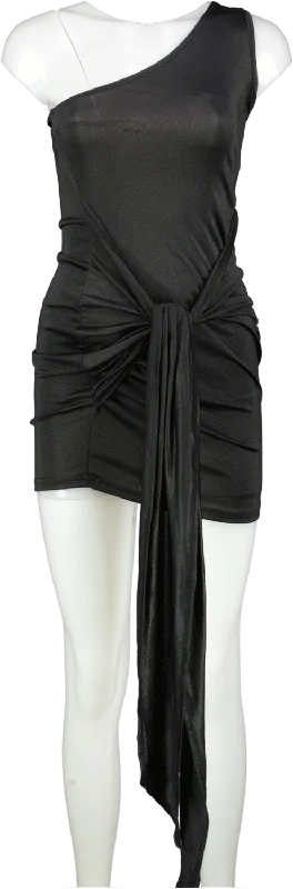 SHEIN Black One Shoulder Mini Dress UK XS Fashionable Off-Shoulder Mini Dress