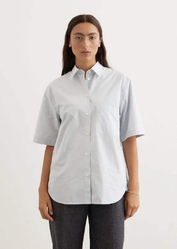 Short-Sleeve Poplin Shirt Modern Short Sleeve Top