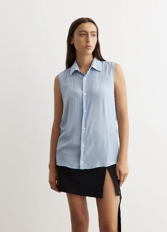 AMI Sleeveless Shirt Cozy Cotton Short Tee