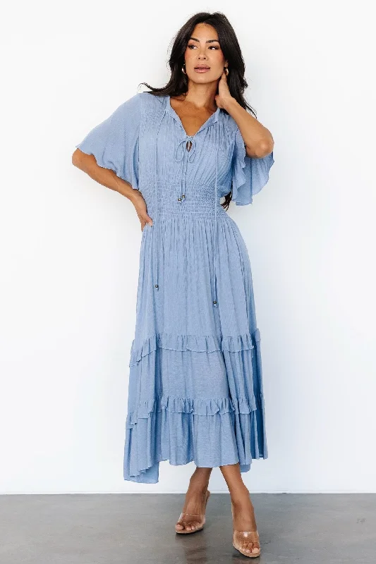 Spell Boho Midi Dress | Whisper Blue Cozy Knit Midi Dress