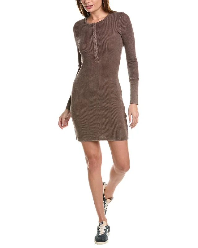 Splendid Forever Henley Mini Dress Chic Pleated Mini Dress