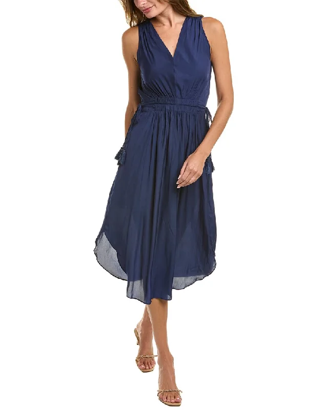 T Tahari Gathered Midi Dress Elegant Satin Slip Midi Dress