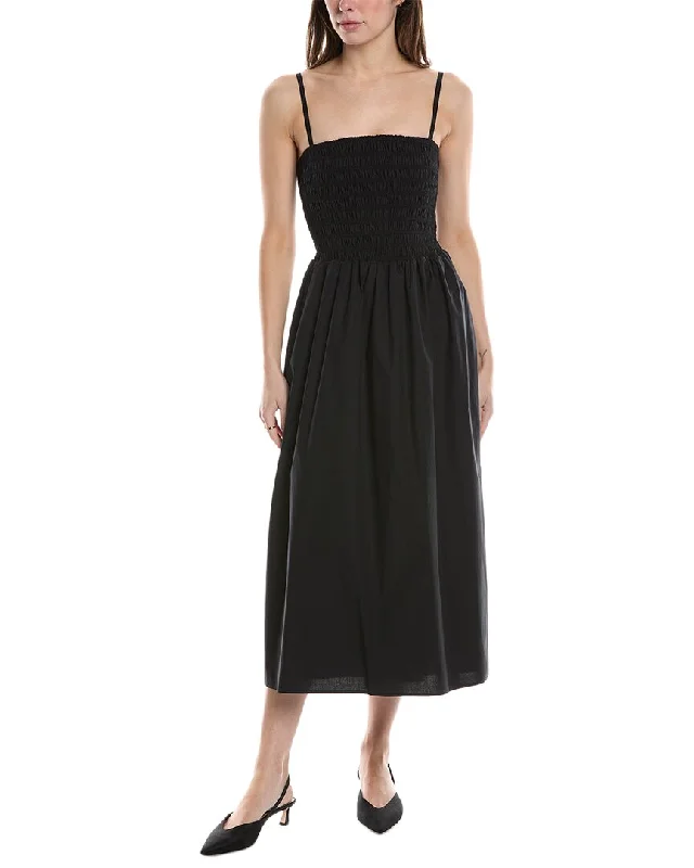 Theory Smocked Midi Dress Fashionable Pencil Midi Dress