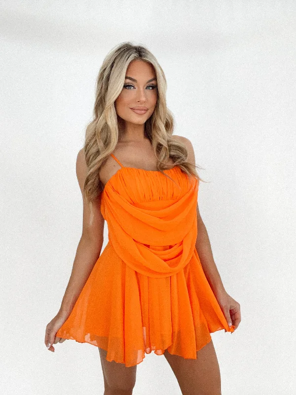 Tropical Sunset Mini Dress Cozy A-Line Mini Dress