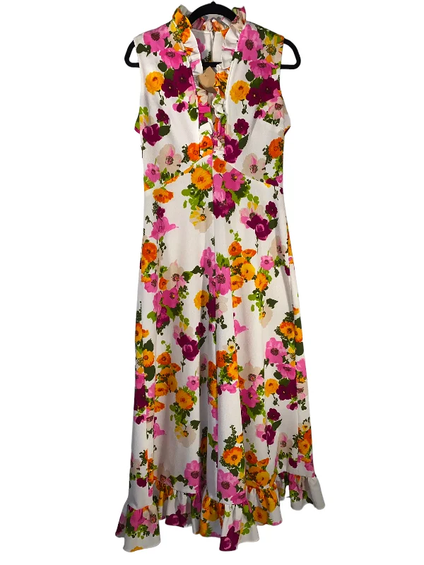 1970s Sleeveless Maxi Dress With Ruffled Trim By It's Better Comfortable Long-Sleeve Maxi Dress