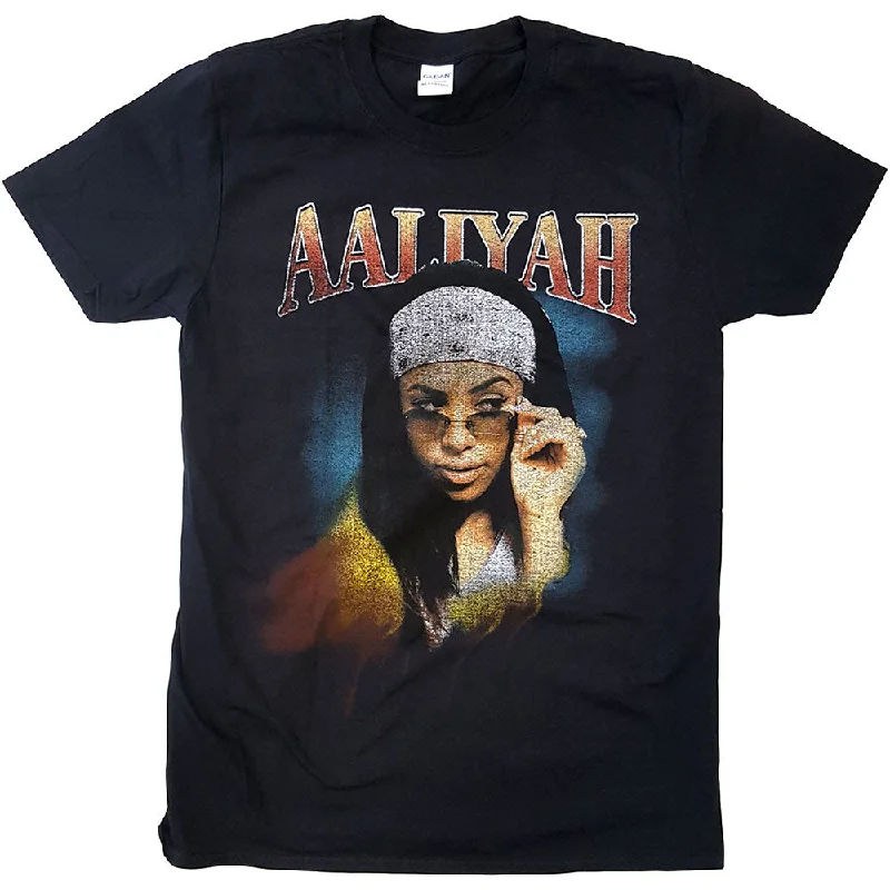 Aaliyah | Official T-Shirt | Trippy Mesh Blend Leather Blend Suede Blend