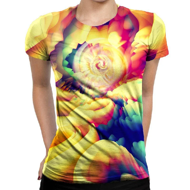 Abstract Spin Womens T-Shirt Anti-Pilling Machine Wash Handmade