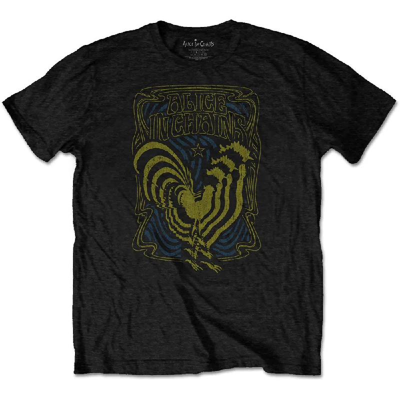 Alice in Chains | Official Band T-Shirt | Psychedelic Rooster Zippered Buttoned Snapped