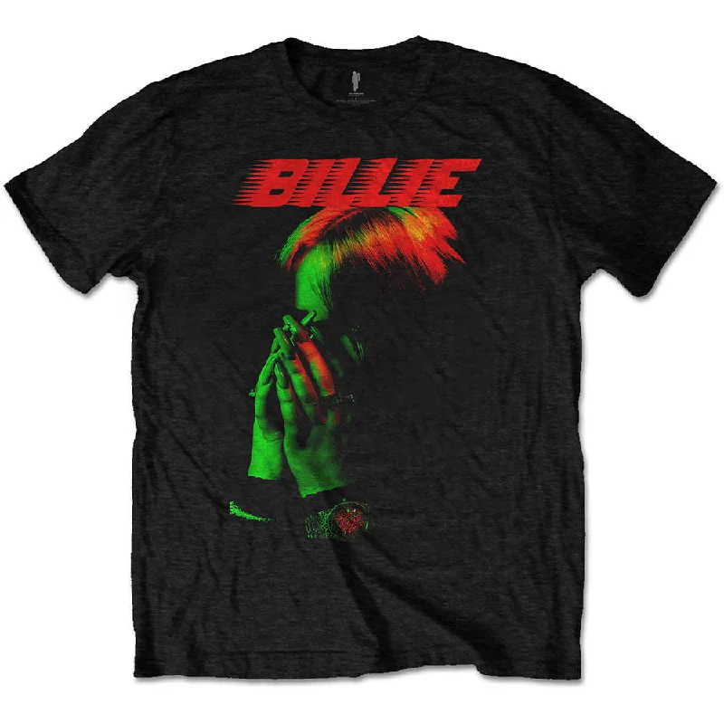 Billie Eilish | Official T-Shirt | Hands Face Chenille Fabric Brocade Fabric Lace Fabric