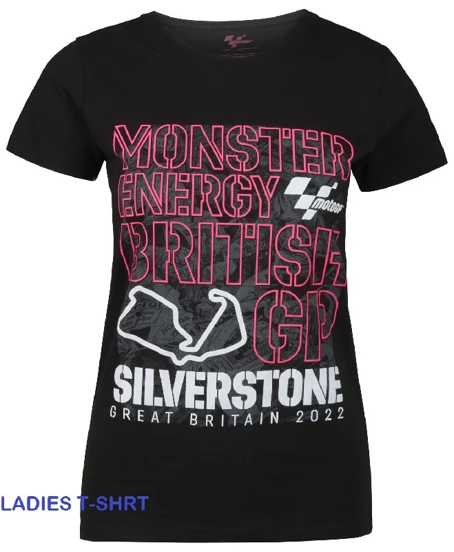 T-Shirt MotoGP Bike Monster Grand Prix Silverstone TEXT 2022 NEW! Ladies L Front Pockets Side Pockets Patch Pockets