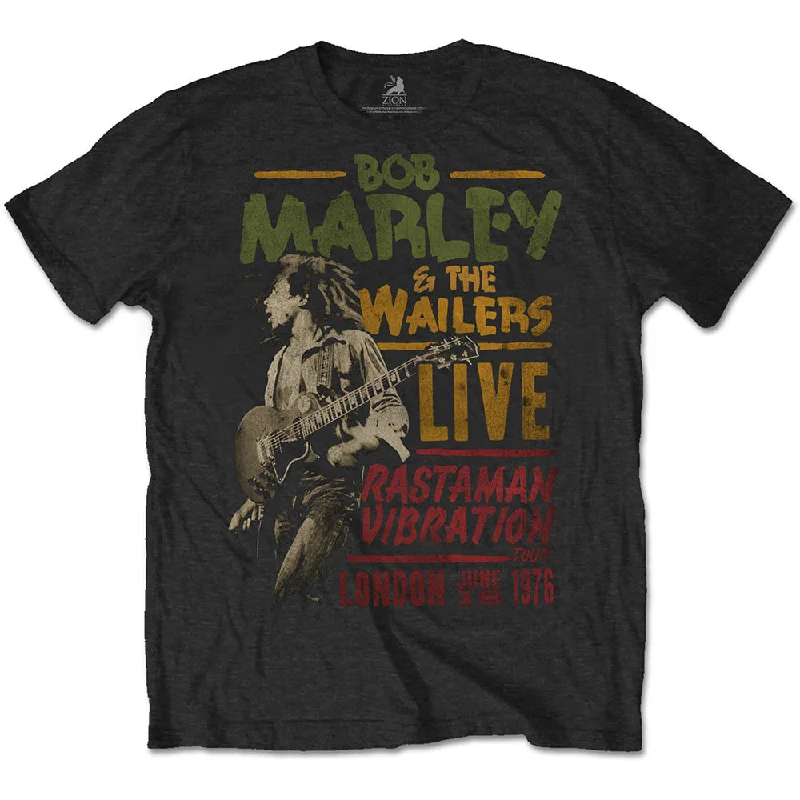 Bob Marley | Official T-Shirt | Rastaman Vibration Tour 1976 Satin Blend Silk Blend Wool Blend