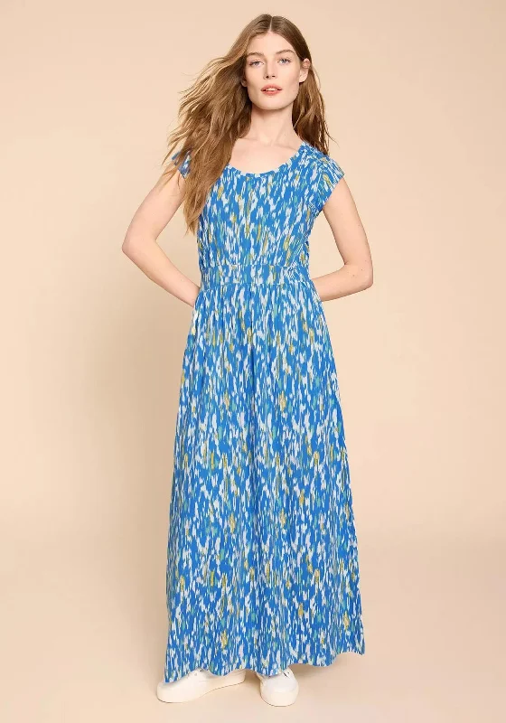 White Stuff Darcie V Neck Printed Maxi Dress, Blue Chic Summer Maxi Dress