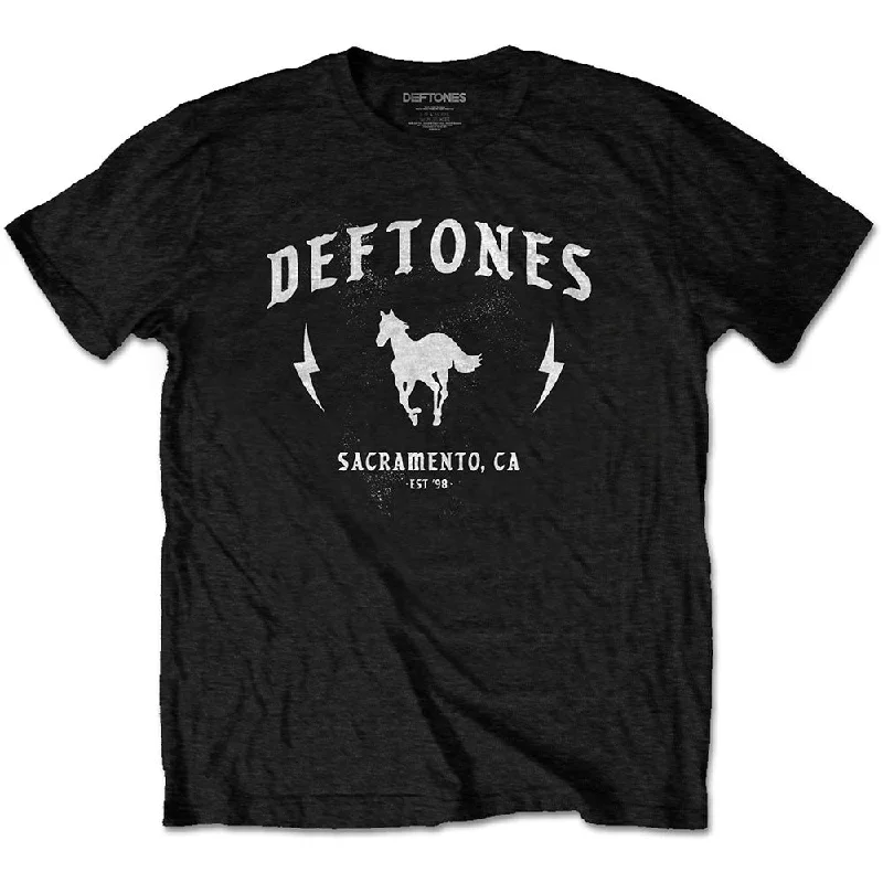 Deftones | Official Band T-Shirt | Electric Pony Print Jacquard Patchwork