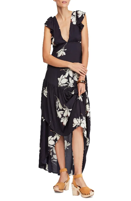 Free People Shes A Waterfall Maxi Dress Comfortable Satin Maxi Dress