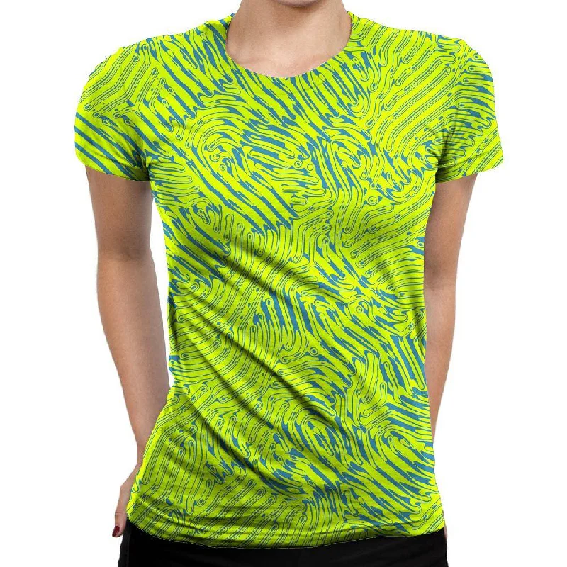 Green Gush Womens T-Shirt Satin Blend Silk Blend Wool Blend
