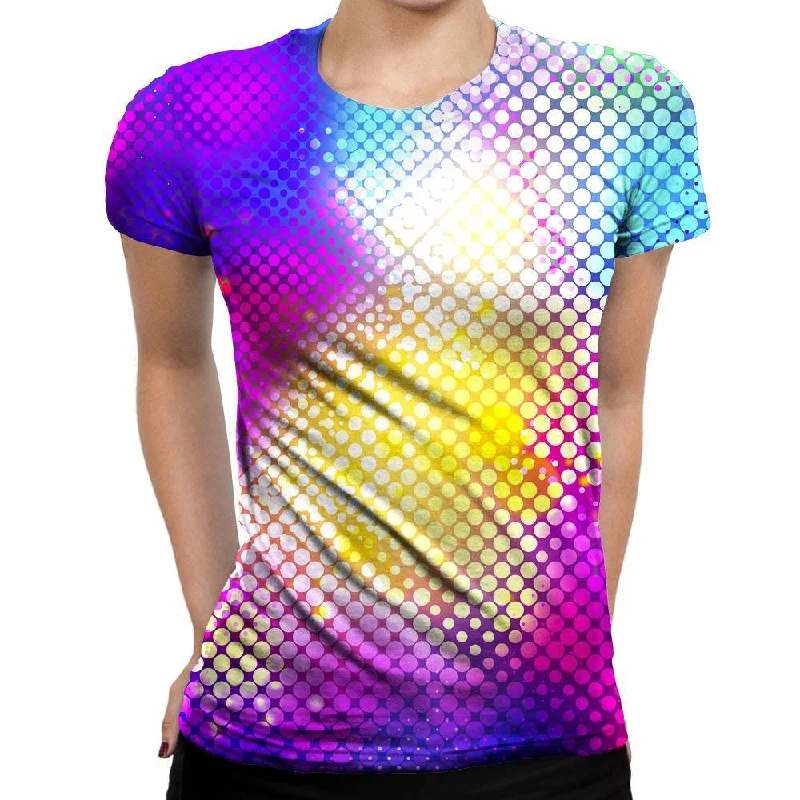Hues Womens T-Shirt Thin T-Shirt Open Front Quick Dry