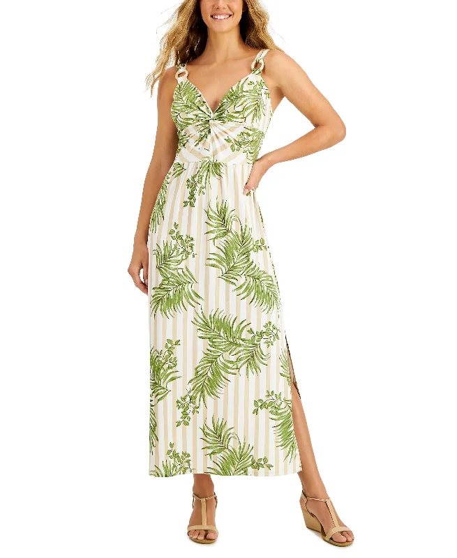 Jamie Layla Petite Floral-Print Twist-Front Maxi Dress Comfortable Cotton Maxi Dress