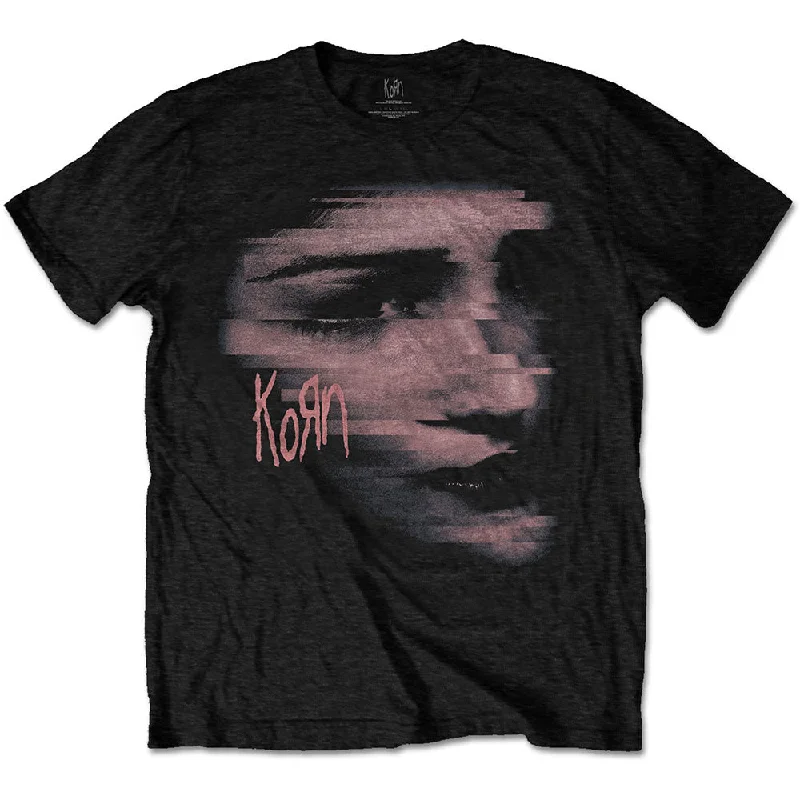 Korn | Official Band T-shirt | Chopped Face Hooded Caped Shawl Collar