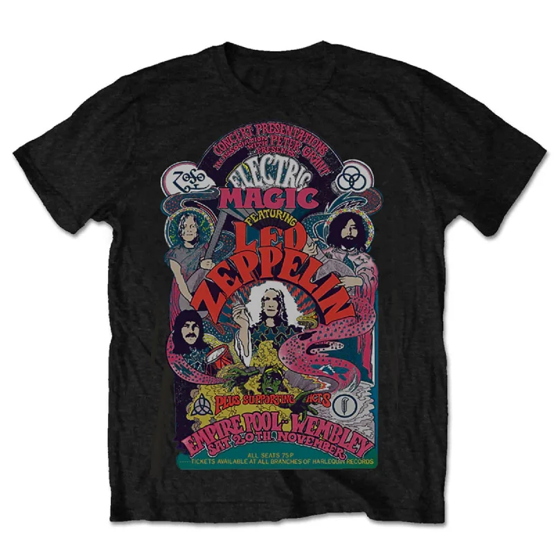 Led Zeppelin | Official Band T-shirt | Full Colour Electric Magic Faux Fur Fabric Real Fur Fabric Shearling Fabric