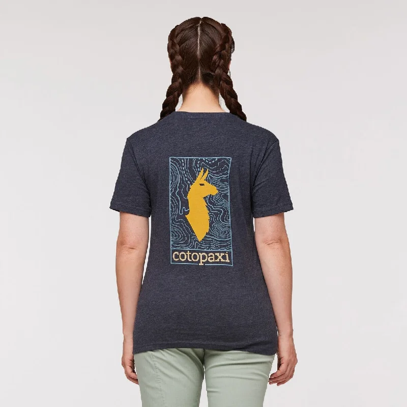 Llama Map Organic T-Shirt - Womens Graphic Embroidered Appliqued
