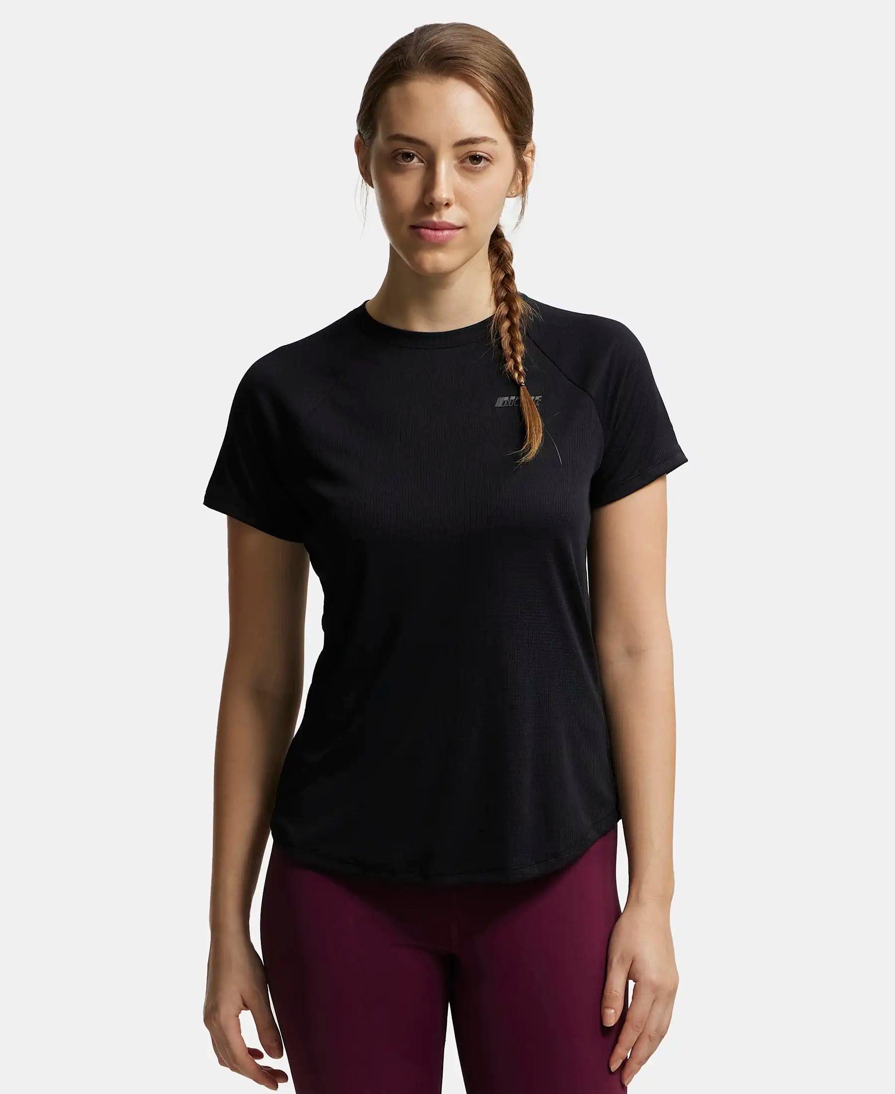 Microfiber Fabric Relaxed Fit Half Sleeve Breathable Mesh T-Shirt - Black Spandex Blend Rayon Blend Denim Blend