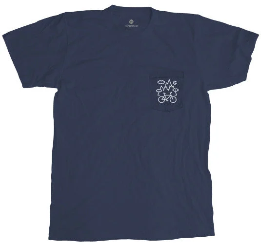 Mountain Bike Pocket Tee - Navy Silk Blend Satin Velvet