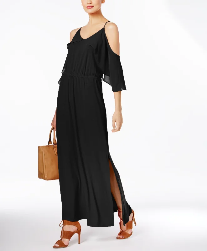 Ny Collection Cold Shoulder Maxi Dress Trendy Satin Maxi Dress