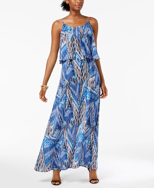 NY Collection Petite Printed Popover Maxi Dress Trendy Maxi Dress with Lace