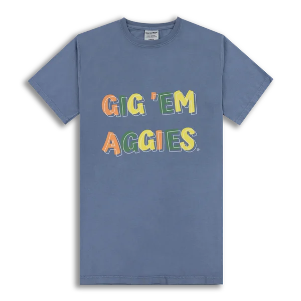 Colorful Gig 'Em Aggies T-Shirt Anti-Shrink Durable Soft